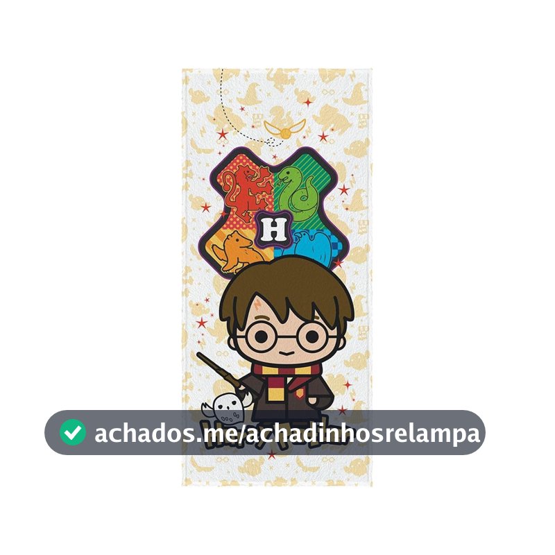 Toalha Felpuda de Banho Estampada Harry Potter 60 cm x 1,20 m Com 1 peça