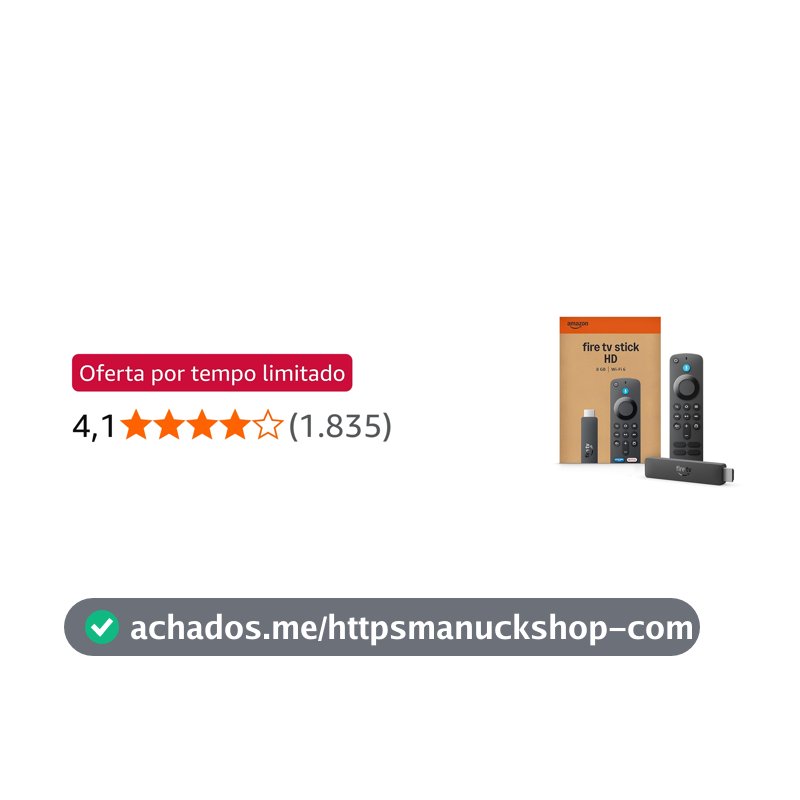 Amazon Fire TV Stick HD (modelo mais recente), Controle Remoto por Voz com Alexa, alimentado pela TV, com configuração simples e Acesso Antecipado à Alexa+