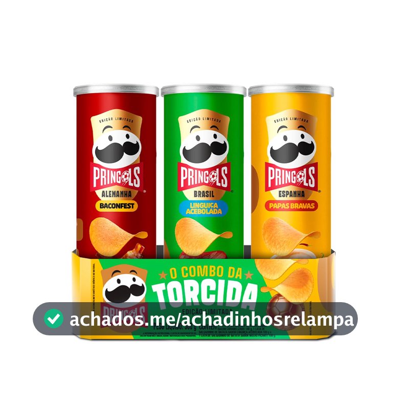 Salgadinho Batata Frita Pringles Tripack Especial Festa do Futebol