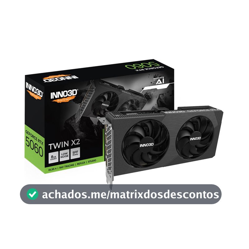 GPU INNO3D GEFORCE RTX 5060 TWIN X2 8GB 128BITS GDDR7 N50602-08D7-195071N
