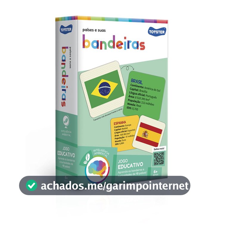 Toyster - Jogo Educativo: Países e suas Bandeiras, 6+ Anos