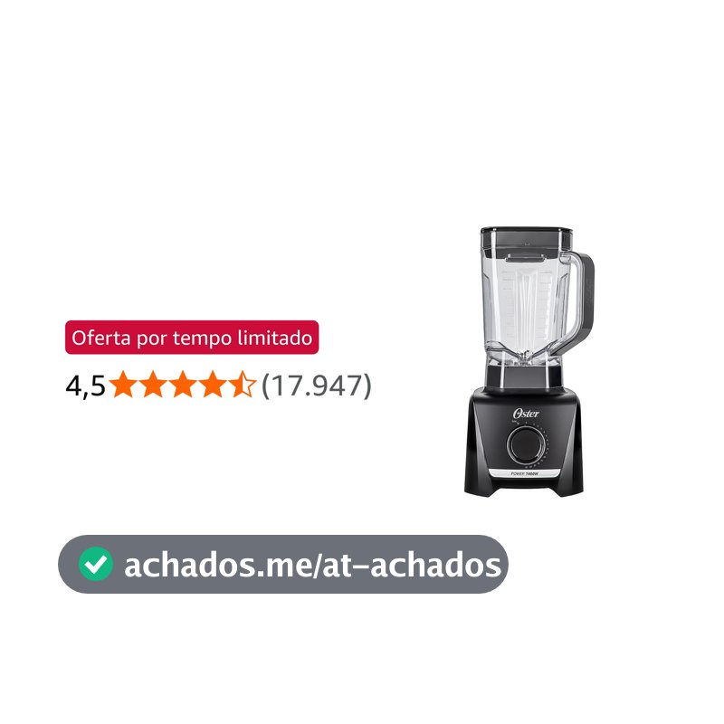 Liquidificador 1400 Full Oster Preto 3,2L - 220V