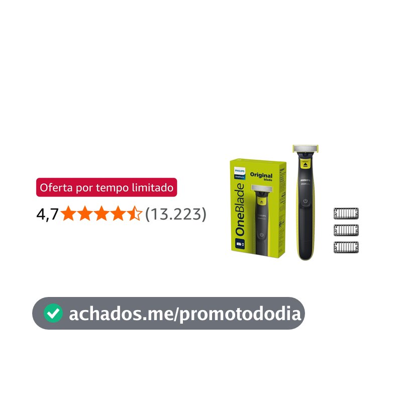 Philips OneBlade Barbeador e Aparador Elétrico: Raspa, Apara e Contorna