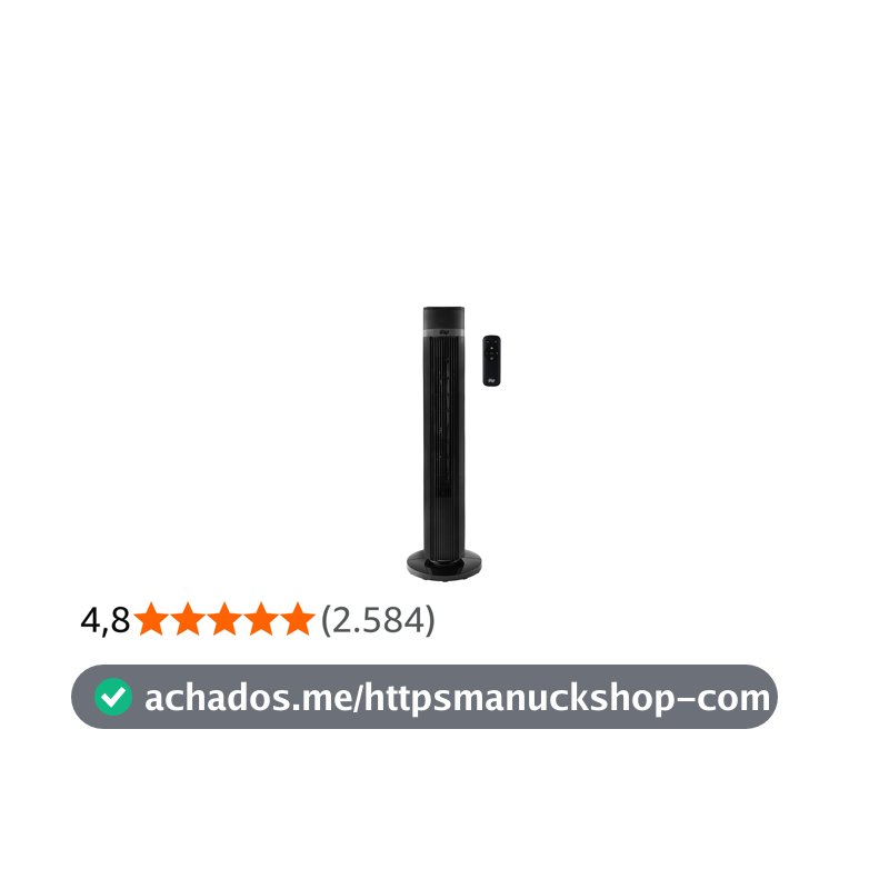 WAP Ventilador de Torre AIR SILENCE com 4 Ní­veis de Velocidade, Time de até 15 Horas e Desligamento Automático 127V
