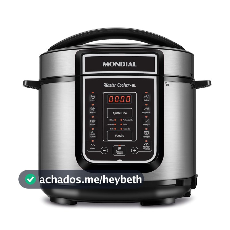 MONDIAL Panela de Pressão Digital, Master Cooker - 5L, 220V, Preto, 900W - PE-38