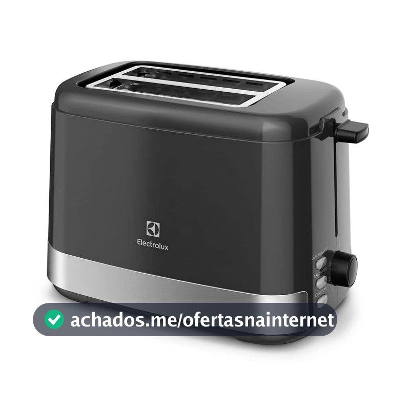 Torradeira tostador Electrolux 8 niveis de tostagem função descongelar reaquecer bandeja coletora migalhas botões luminosos ETS10 preto 127v