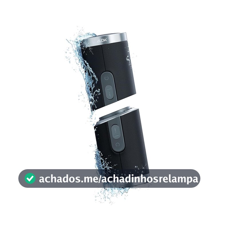 WAAW by ALOK Caixa de Som US 200SB DUO Bluetooth 2 em 1, Resistente à Água, Acabamento Metálico, TWS, 20W RMS