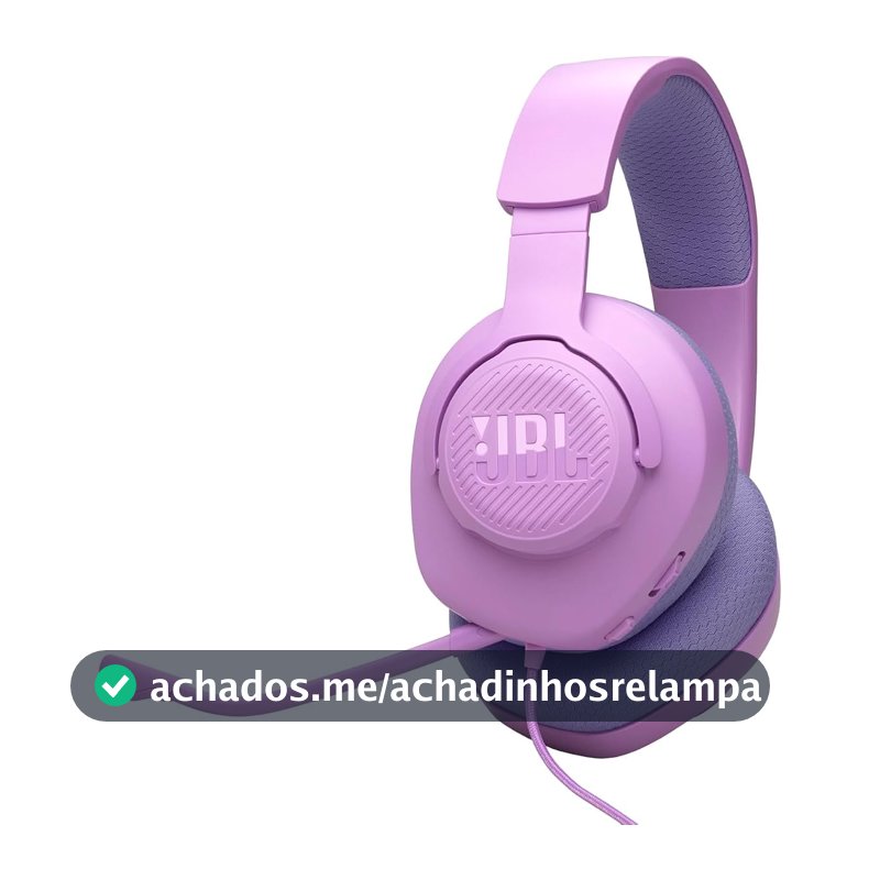 JBL, Fone de Ouvido Com Fio, Quantum 100M2, Headset Gamer, Over Ear, Microfone Removível - Rosa