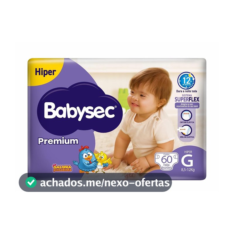 Babysec Fralda Premium Hiper G 60 Un