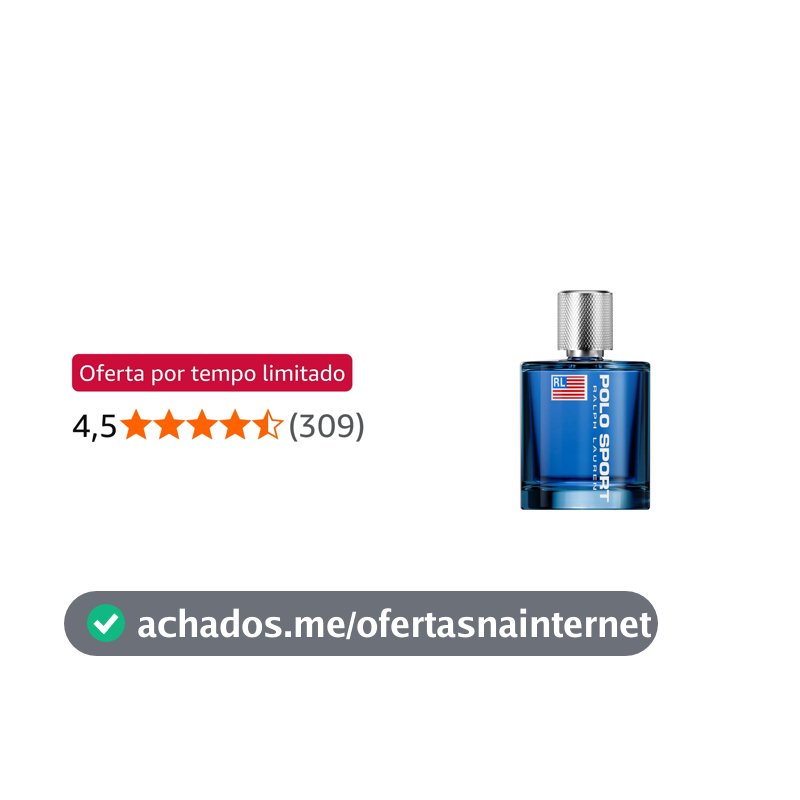 Ralph Lauren Polo Sport Perfume Masculino, Fragrância Aromática Cítrica para Homens com Estilo de Vida Ativo, Eau de Toilette Refrescante e Energizante 100ml