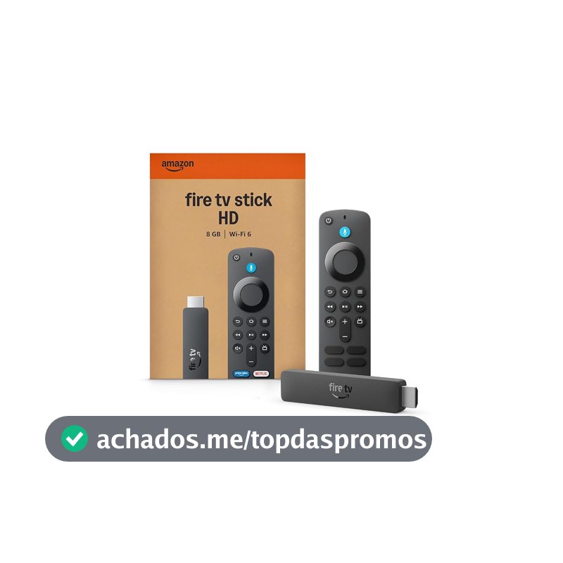 Amazon Fire TV Stick HD (modelo mais recente), Controle Remoto por Voz com Alexa, alimentado pela TV, com configuração simples e Acesso Antecipado à Alexa+