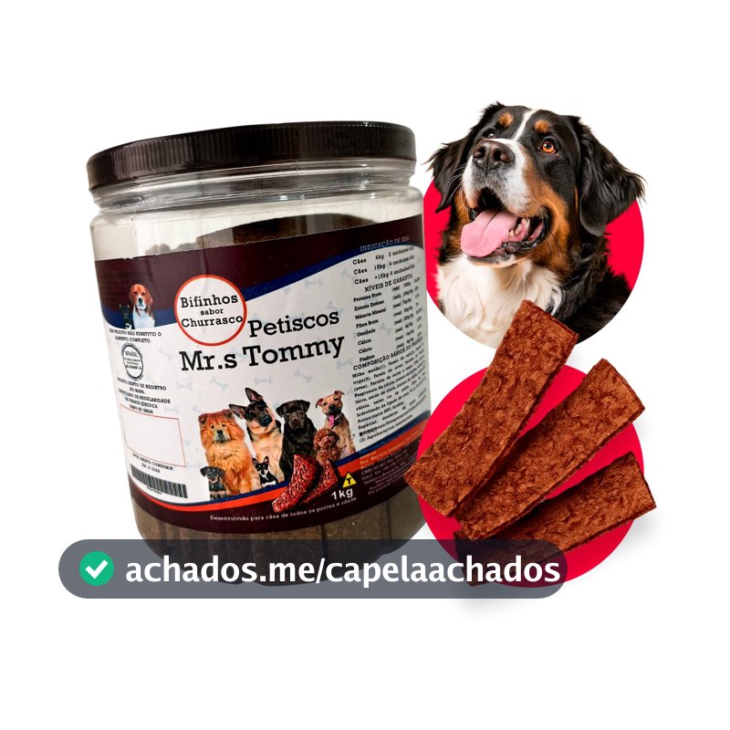 Petisco Bifinho Premium Para Cachorro Pote 1kg (Churrasco)