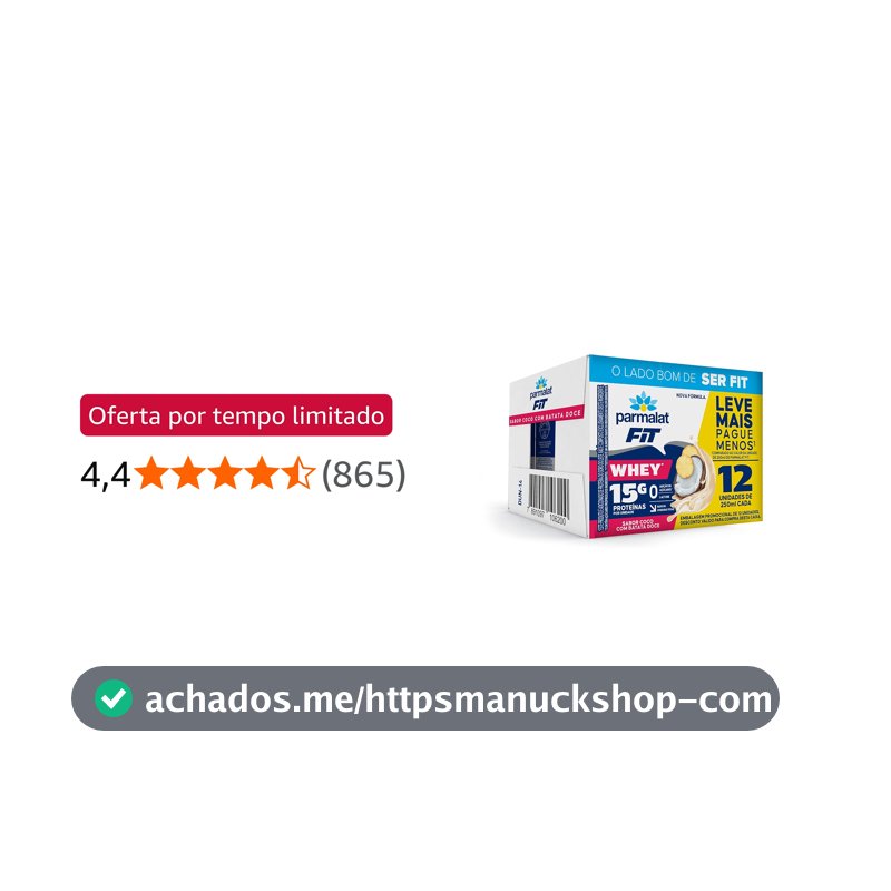 Parmalat Fit Bebida Proteica Coco com Batata Doce 15g de Proteína 250mL – 12 Unidades