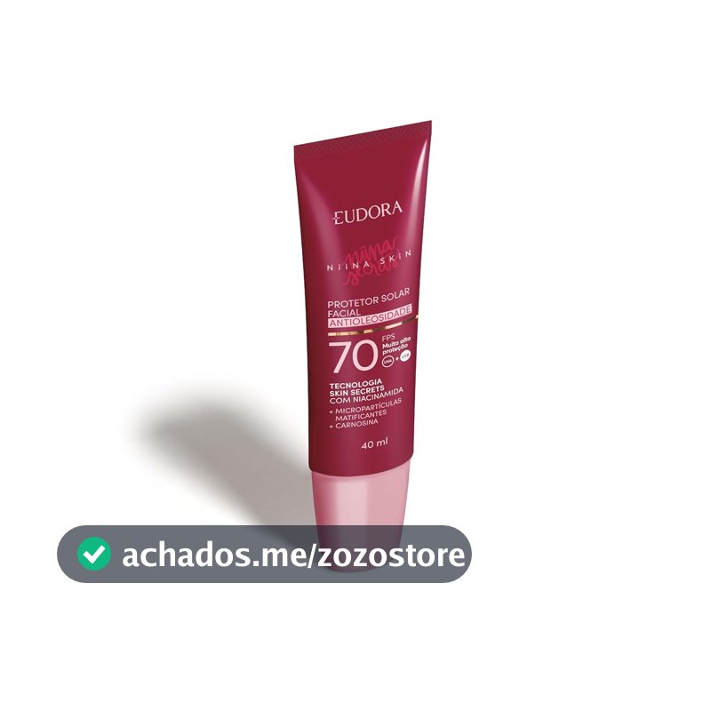 EUDORA NIINA SKIN PROTETOR SOLAR FACIAL ANTIOLEOSIDADE FPS 70 REGULAR 40g