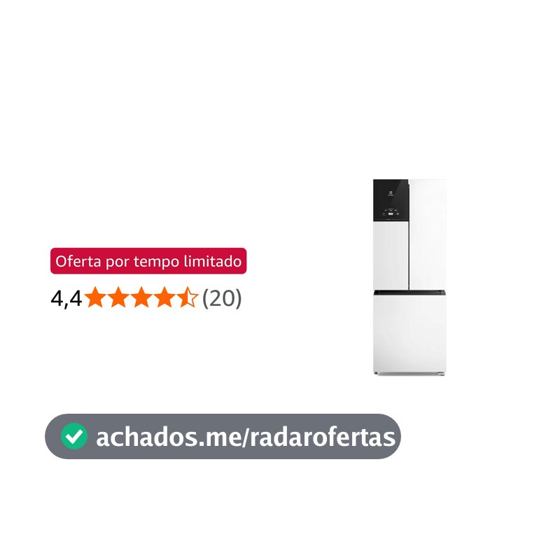 Geladeira Electrolux Frost Free Inverter 480L Efficient AutoSense 3 Portas Branca (IM7) (220, Volts)