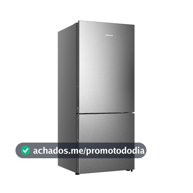 Geladeira Hisense Frost Free Inverse 417L Bottom Freezer RB422 Inox 127V