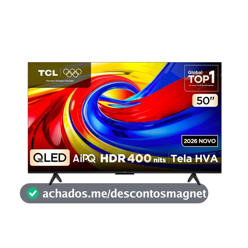 Smart TV TCL 50 Polegadas QLED 4K P7L WiFi Bluetooth Google TV HDR10+ 60 Hz AIPQ 50P7L