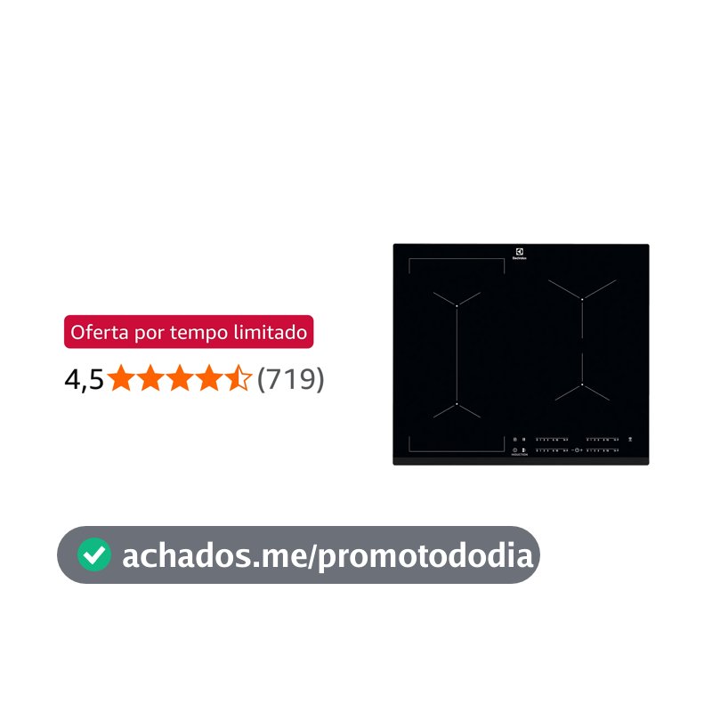 Cooktop 4 Bocas de Indução Electrolux Experience com Unicook e Timer (IE60P)