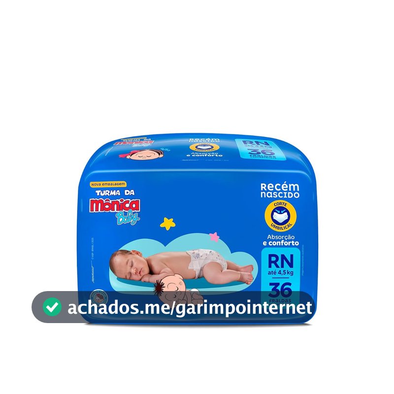 Fralda Turma da Mônica Baby Jumbo RN 36 Unidades