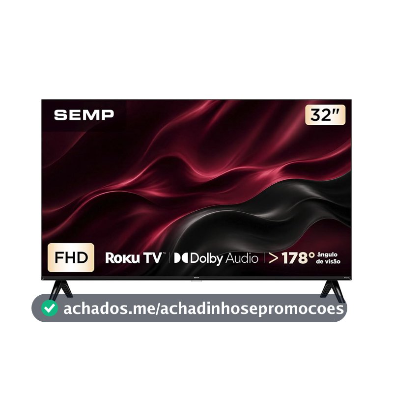 Smart TV Semp 32 Polegadas LED Full HD S42R Roku TV Wi-Fi Dolby Audio Brilho até 220 Nits 32S42R