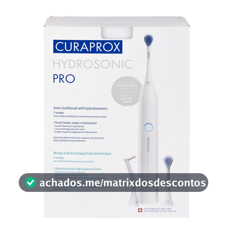 Curaprox Escova de dentes Hydrosonic Pro Sonic – para dentes sensíveis, implantes e aparelhos