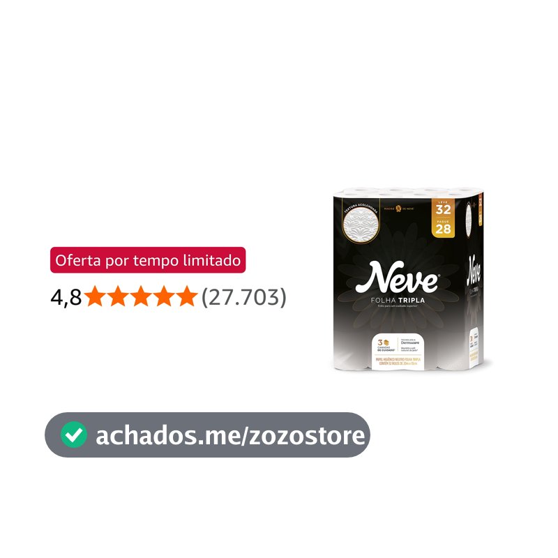 Papel Higiênico Neve Supreme Folha Tripla Leve 32 Pague 28 20 Metros