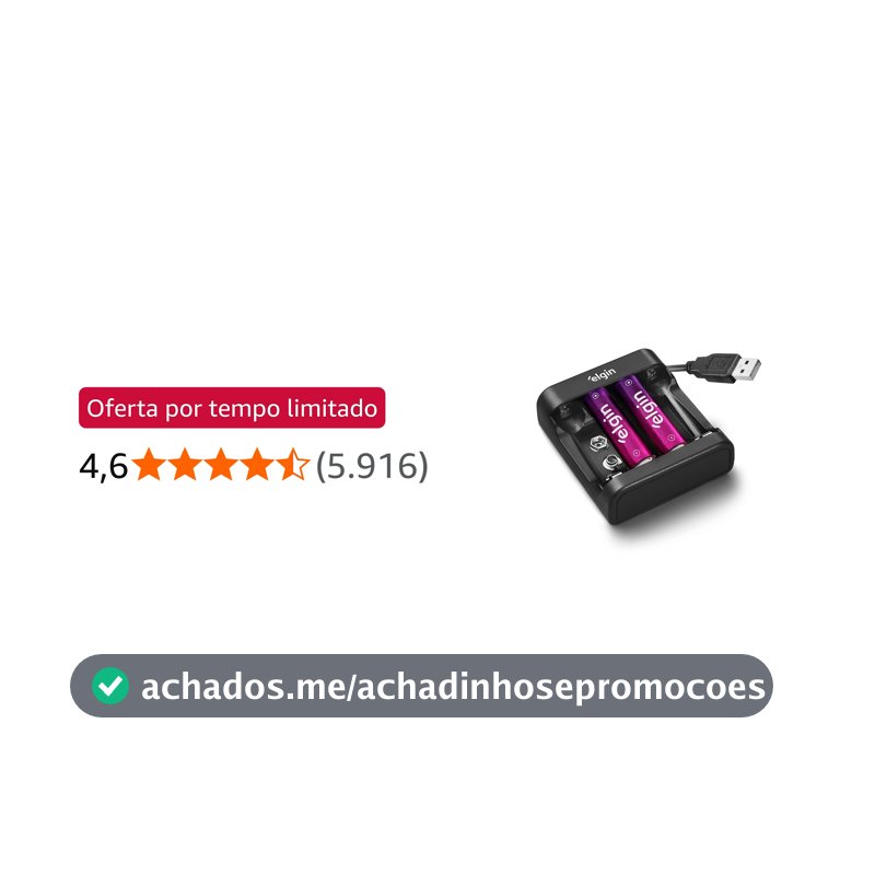 Carregador de Pilhas e Baterias USB com 2 Pilhas AA 1500mAh recarregáveis