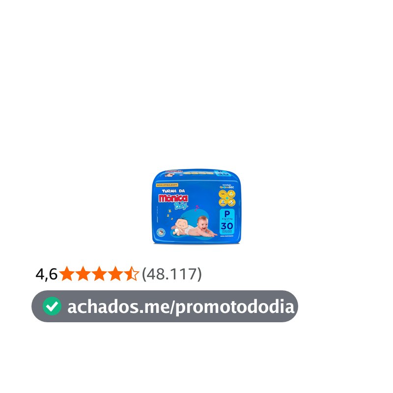 Fralda Turma da Mônica Baby Jumbo P 30 Unidades