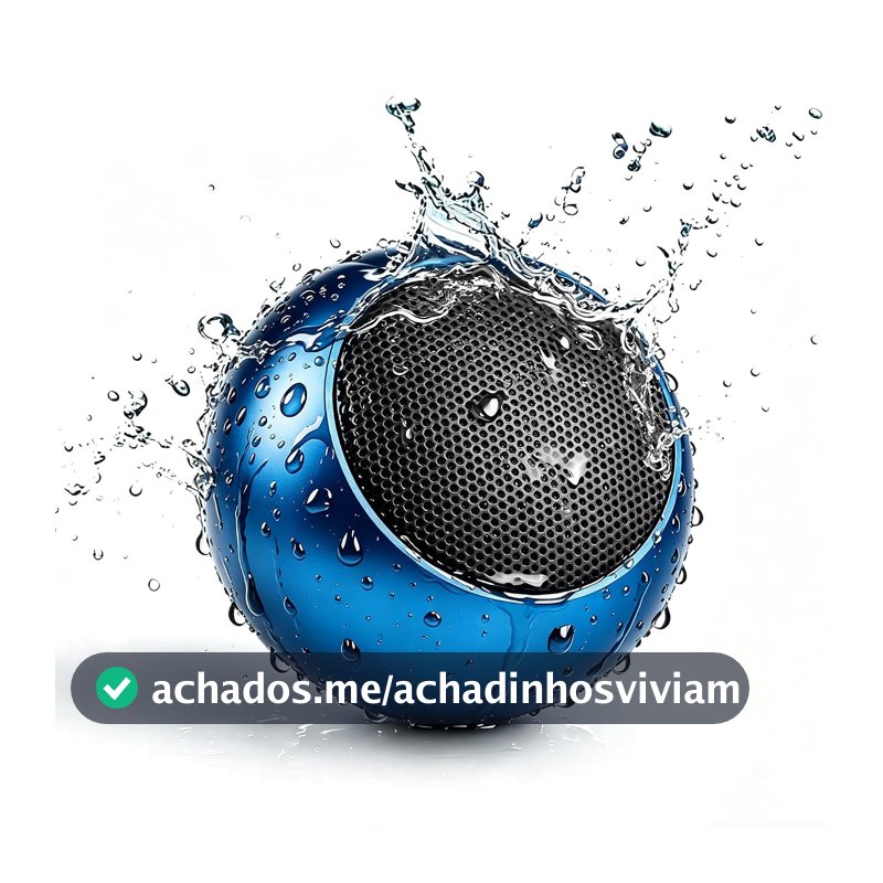 Caixa de Som Bluetooth 5.0 Portátil, Alto-falante bluetooth portátil, 500 mAh, Até 4 Horas de Reprodução, Entrada Cartão, Cabo UsbC, Botões De Controle, Ideal Para Praia, Festas, Viagens (Azul)