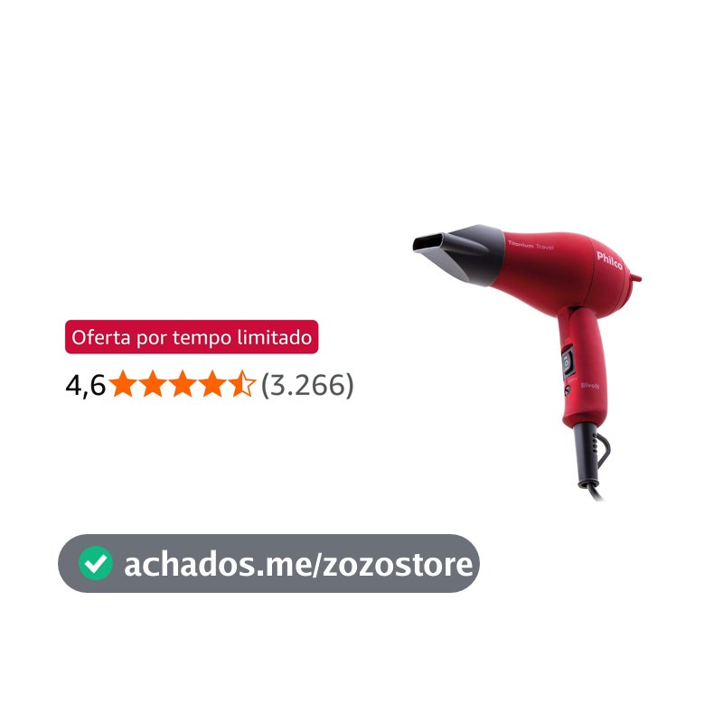 Philco Secador de Cabelos Titanium Travel Portátil