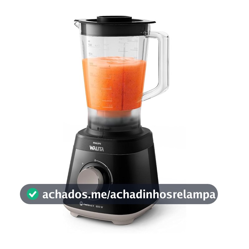 Philips Walita Liquidificador Daily Jarra San 600W, Preto, 220V