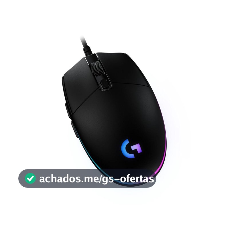 Mouse Gamer Logitech G203 LIGHTSYNC RGB, Efeito de Ondas de Cores, 6 Botões Programáveis e Até 8.000 DPI - Preto