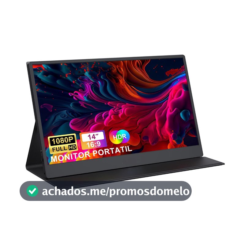Bettdow Monitor Portatil 14'', FHD 1080P Monitor Portátil Conectado Com USB C Dupla/HDMI, IPS Extensor De Tela para Notebook com VESA e Funda Inteligente magnético, Plug and Play