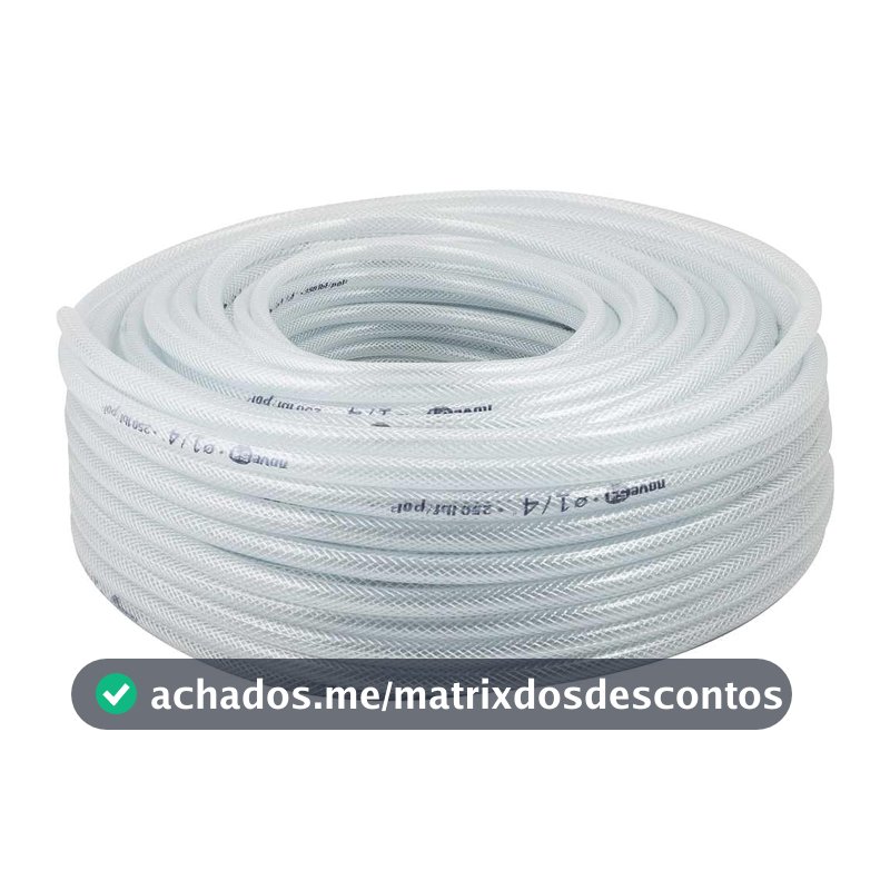 Mangueira PVC Cristal Trançada Ptn 250 Libras 5/16" Nove54