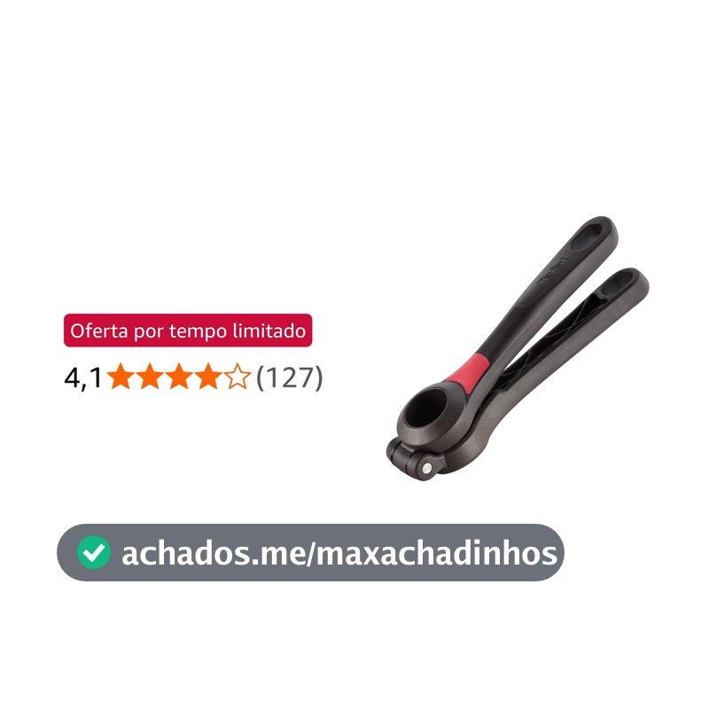 Espremedor de Alho Tefal Ingenio, Preto e Vermelho, com Sistema de Pressão Eficiente – Mais Facilidade, Força e Praticidade no Preparo