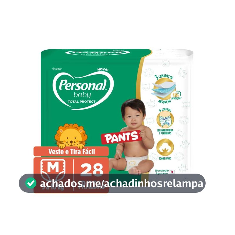 Personal Fralda Baby Total Protect Pants M, 28 Unidades