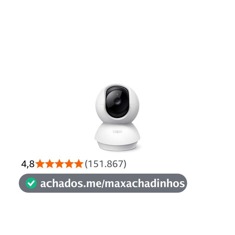 TP-Link Tapo C200, Camera de Segurança Wi-Fi 360º, 1080p Full HD, Visão Noturna, Audio de duas vias, Detecção de Movimentos, Trabalha com Alexa, 512G, Armazenamento na Nuvem