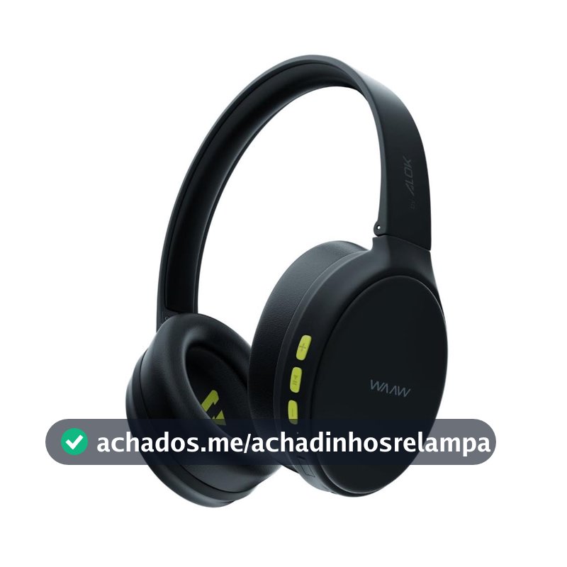 WAAW by ALOK Fone de Ouvido Headphone SENSE 200HB Bluetooth, Até 25h de Autonomia, Microfone, Conexão Multipontos