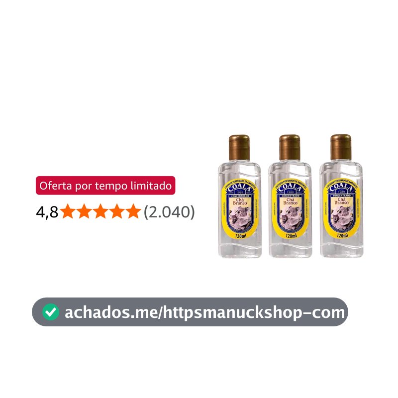Kit 3 Limpador Perfumado de Ambiente 120ml Coala Cha Branco