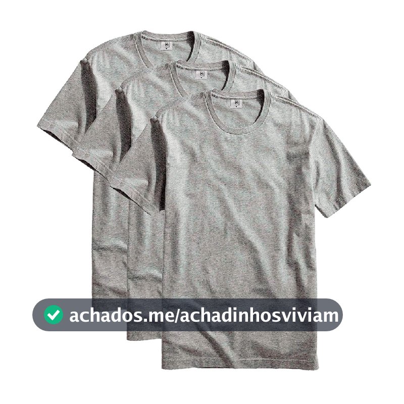 Oferta por tempo limitado: Kit com 3 Camisetas Masculina Básica Algodão Premium