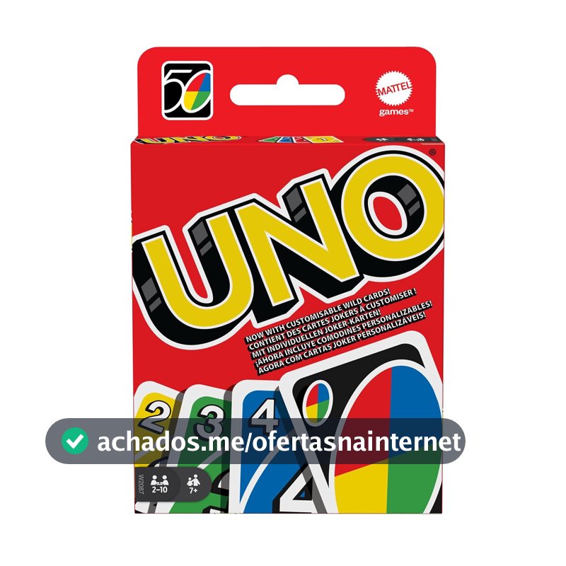 Kit de Cartas UNO Clássico Mattel com 108 7 Anos ou Mai, Multicolorido