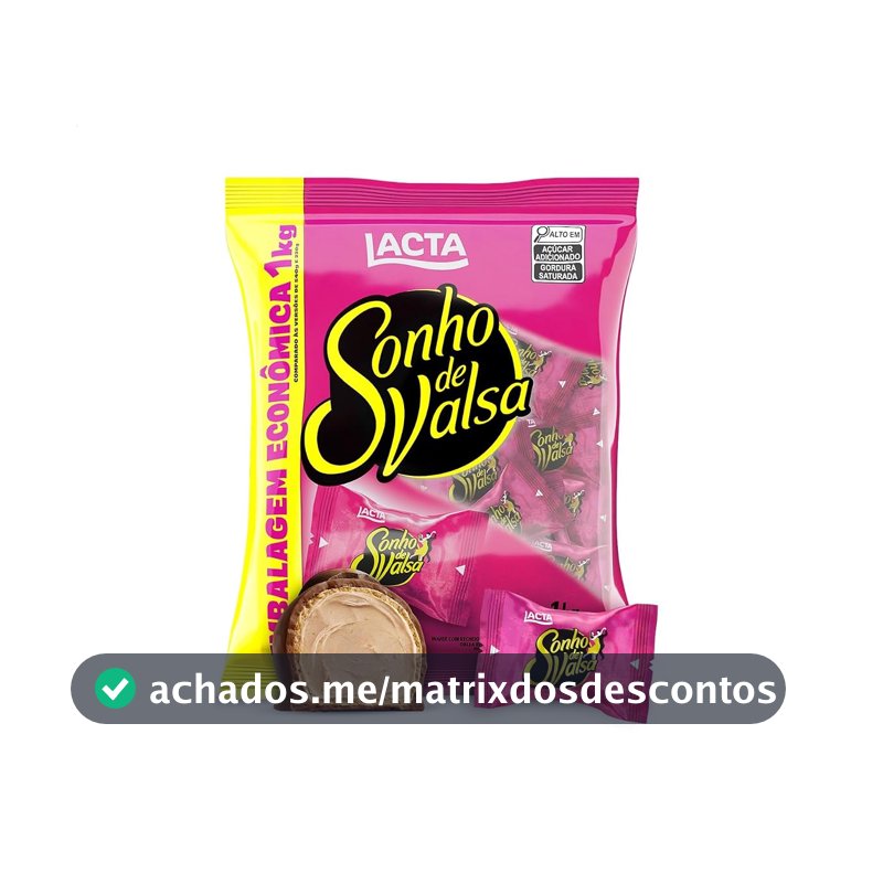 Lacta Sonho de Valsa - Wafer Recheado Sabor Chocolate Pacote 1kg