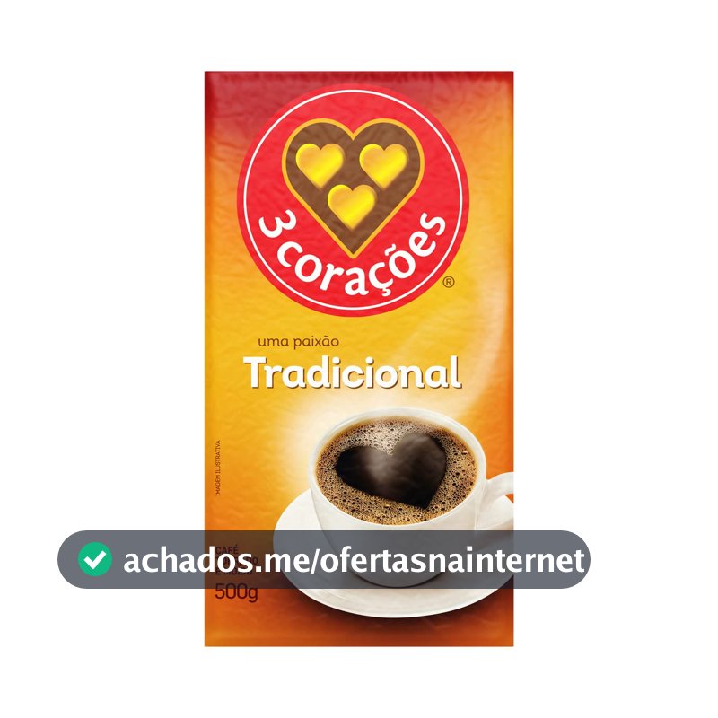 3 Corações Café Torrado e Moído Tradicional, 500g vácuo