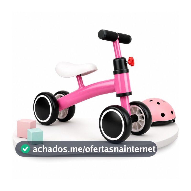 Bicicleta de Equilíbrio Infantil 4 Rodas Sem Pedal