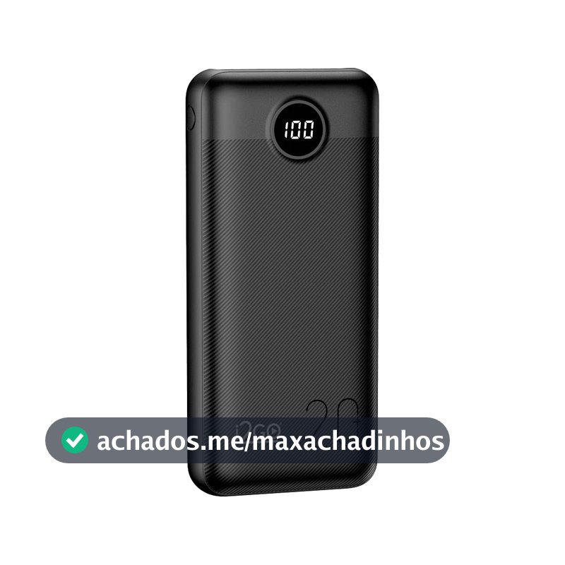 I2GO, Carregador Portátil (Power Bank) Ultra Rápido 20000mAh, Power Delivery 20W, 2 Saídas USB + 1 Saída/Entrada USB-C, Preto, i2GO PRO