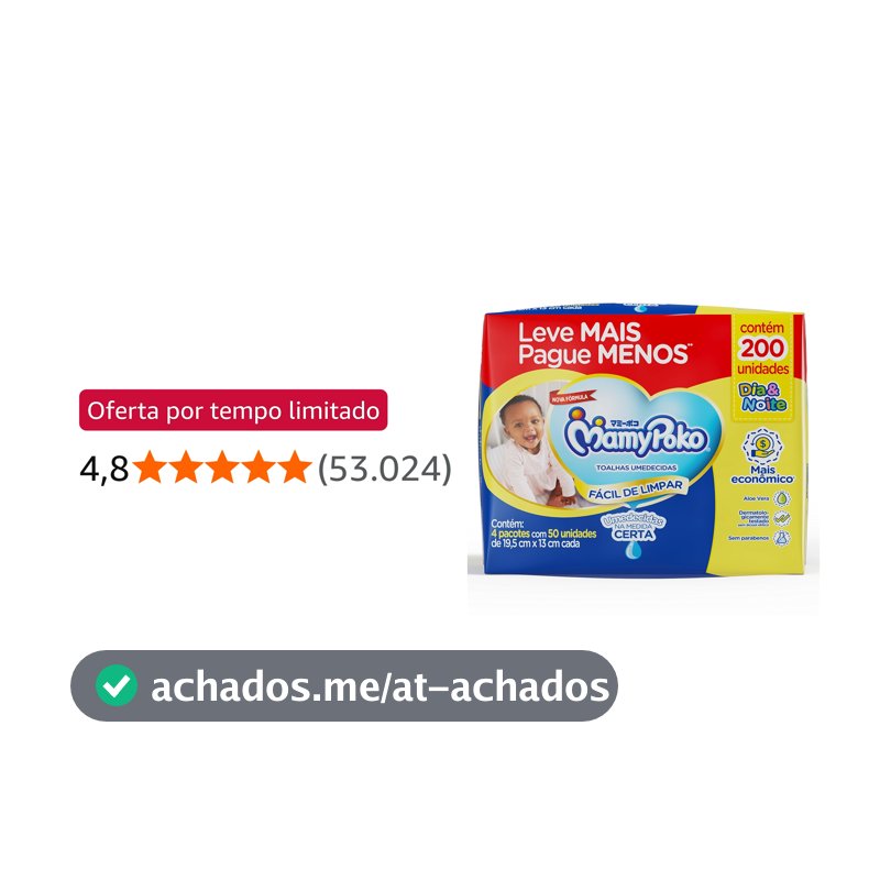 MamyPoko Lenços Umedecidos Dia&Noite 200 Unidades