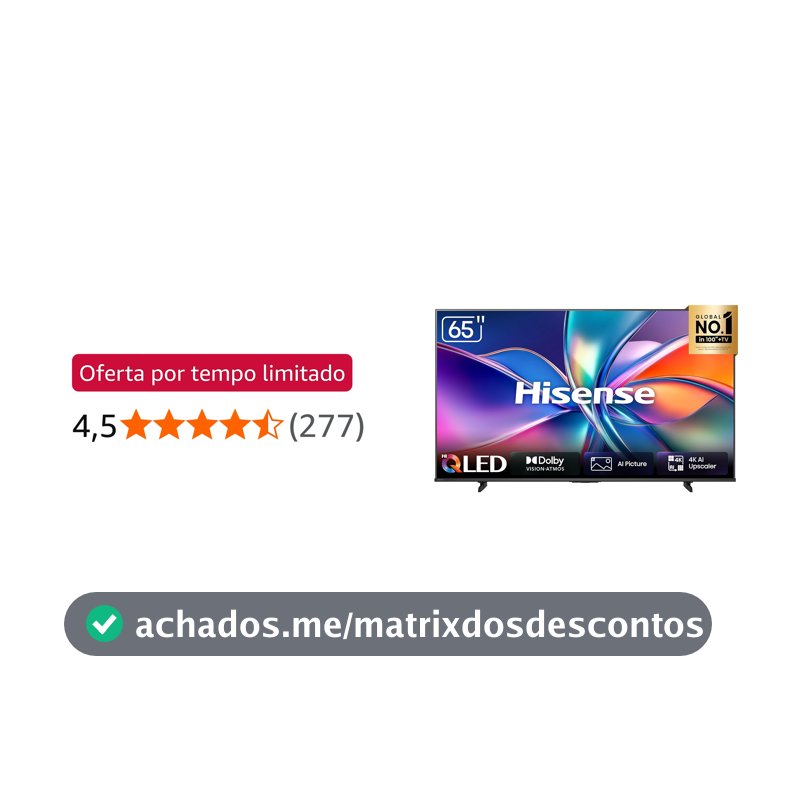 Hisense Smart TV UHD 4K HI-QLED 65" Polegadas 65Q6QV