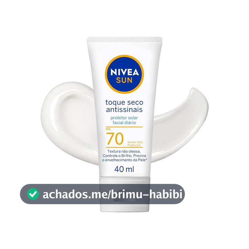 NIVEA SUN Protetor Solar Facial Toque Seco Antissinais FPS 70 40ml - Com muito alta proteção contra raios UVA/UVB, controla o brilho e previne o envelhecimento precoce
