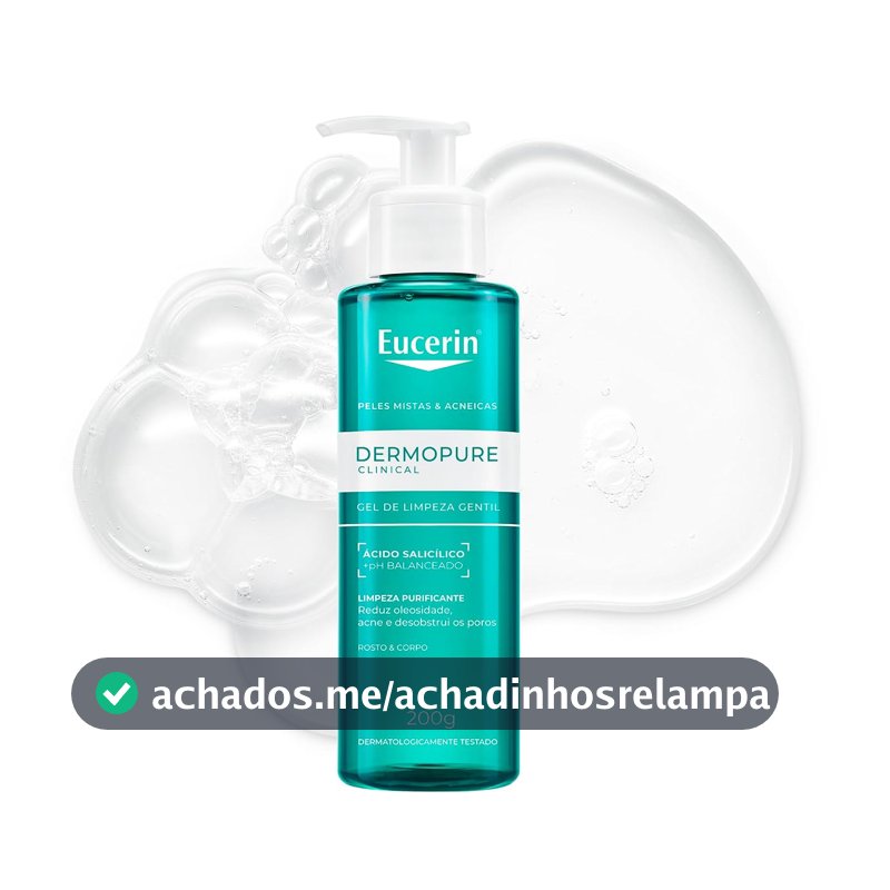 EUCERIN Dermopure Clinical Gel de Limpeza Gentil 200ml, Redução da oleosidade e acne, Desobstrui os poros