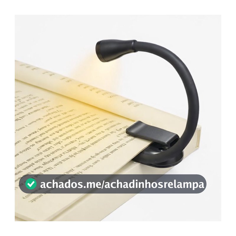 Luz de Leitura Para Livro Luminária de Livros - LED Quente Neutra Fria - Ideal para Estudar ou Ler a Noite - Recarregável USB - PREMIUM
